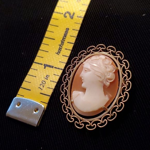 Vintage 70s Cameo pin - Picture 2 of 6